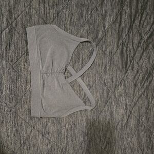 Vuori Elevation Ruched Bra in Pale Blue